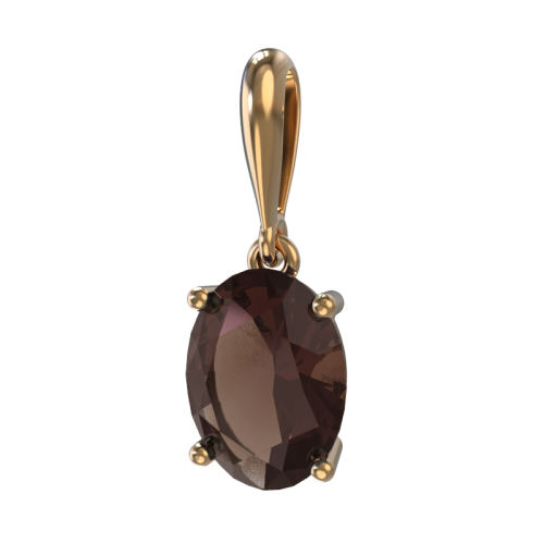 Золотая подвеска с раух-топазом