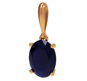 Золотая подвеска с сапфиром