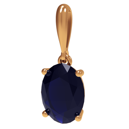 Золотая подвеска с сапфиром