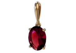 Золотая подвеска с рубином