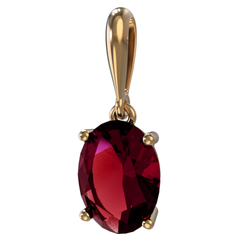 Золотая подвеска с рубином