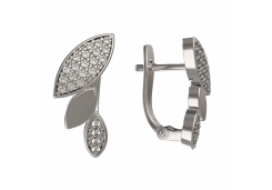Серебряные cерьги классические с фианитом
