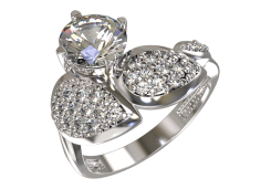 Серебряное кольцо с фианитом