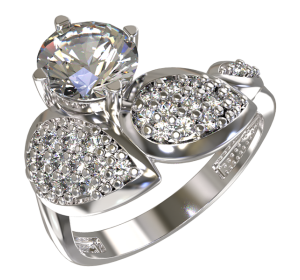 Серебряное кольцо с фианитом