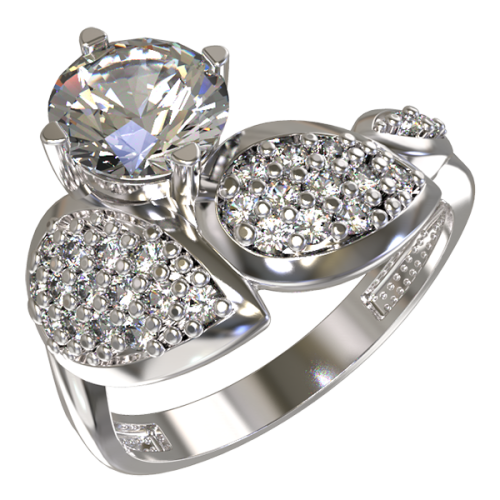 Серебряное кольцо с фианитом