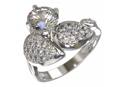 Серебряное кольцо с фианитом