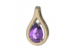 Золотая подвеска с аметистом