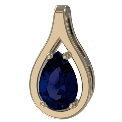 Золотая подвеска с сапфиром