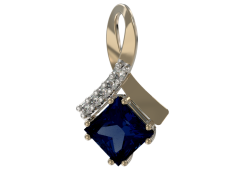 Золотая подвеска с сапфиром