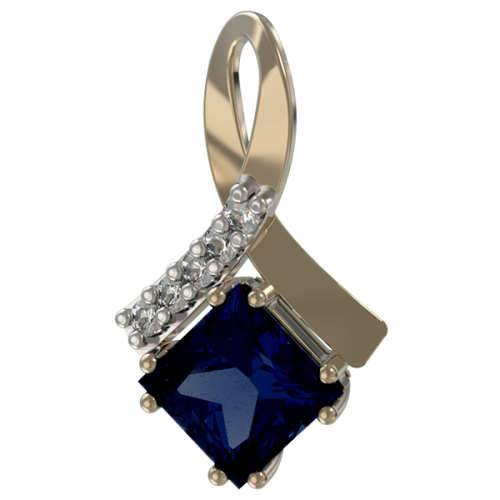 Золотая подвеска с сапфиром