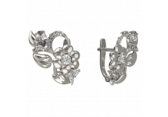 Серебряные cерьги классические с фианитом