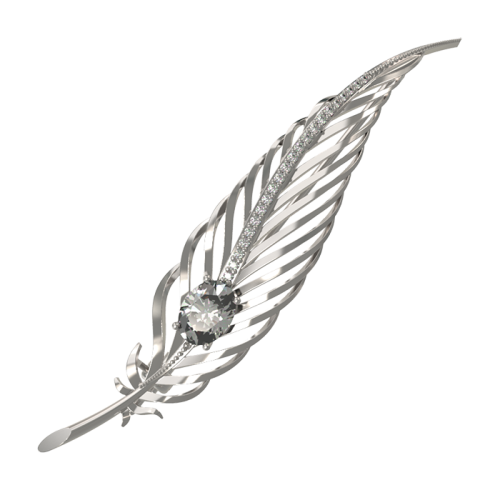 Брошь из серебра с фианитом