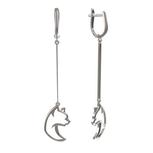 Серебряные cерьги висячие