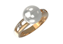 Золотое кольцо с жемчугом