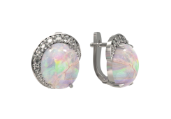 Серебряные cерьги с опалом