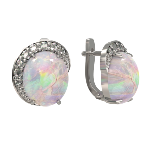 Серебряные cерьги с опалом