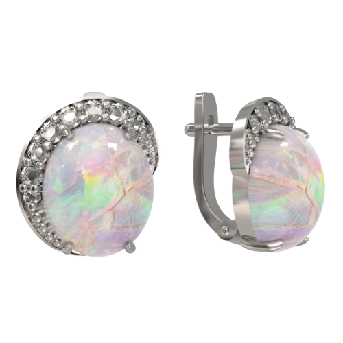 Серебряные cерьги с опалом