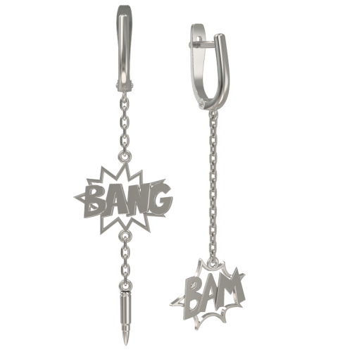 Серебряные cерьги висячие