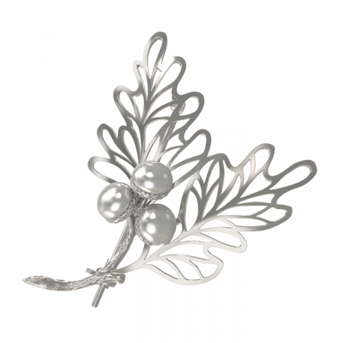 Брошь из серебра с жемчугом