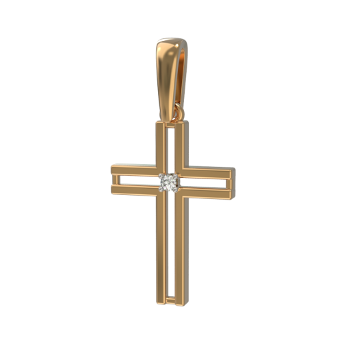 Золотая подвеска с бриллиантом