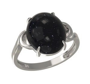 Серебряное кольцо с авантюрином