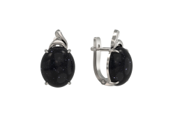 Серебряные cерьги с авантюрином