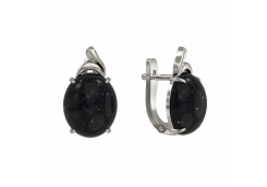 Серебряные cерьги с авантюрином