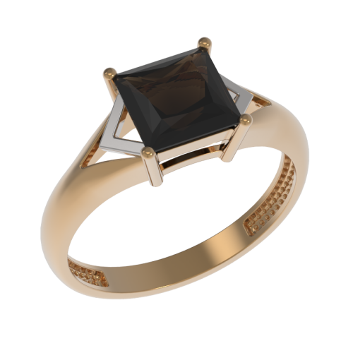 Золотое кольцо с раух-топазом