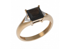 Золотое кольцо с раух-топазом