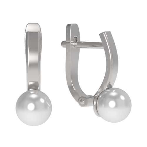 Серебряные cерьги с жемчугом