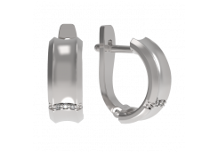 Серебряные cерьги классические с фианитом