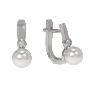 Серебряные cерьги с жемчугом