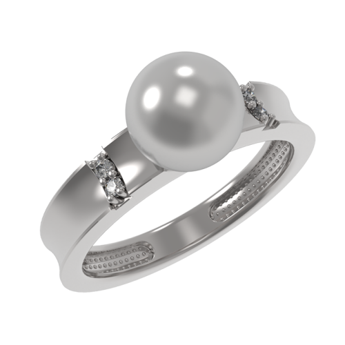 Серебряное кольцо с жемчугом