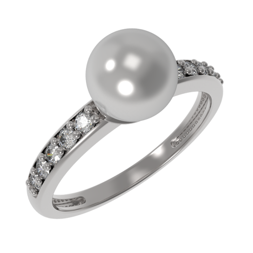 Серебряное кольцо с жемчугом