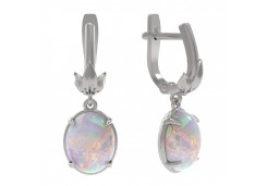 Серебряные cерьги висячие с опалом