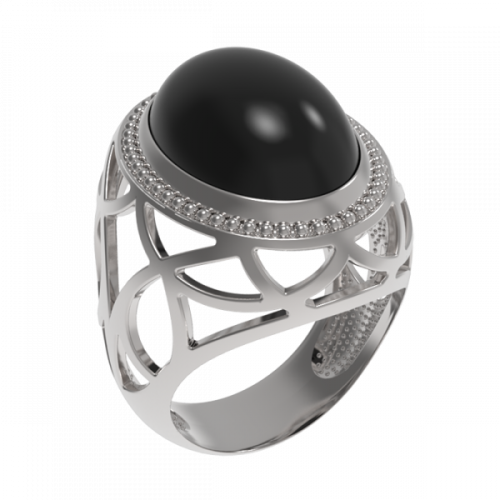 Серебряное кольцо с агатом