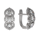 Серебряные cерьги классические с фианитом