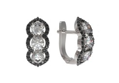 Серебряные cерьги классические со шпинелью