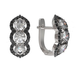 Серебряные cерьги классические со шпинелью