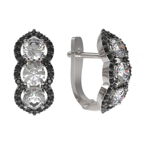 Серебряные cерьги классические со шпинелью