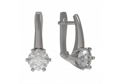 Серебряные cерьги с фианитом