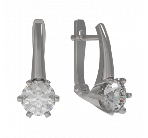 Серебряные cерьги с фианитом