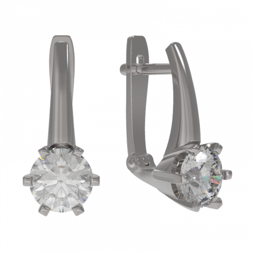 Серебряные cерьги с фианитом