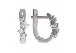 Серебряные cерьги классические с фианитом