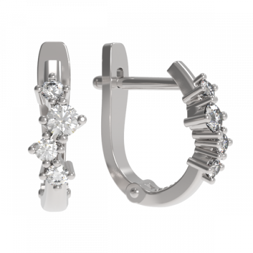 Серебряные cерьги классические с фианитом