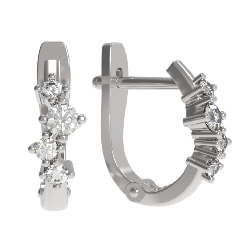 Серебряные cерьги классические с фианитом