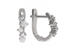 Серебряные cерьги классические с фианитом