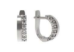 Серебряные cерьги с фианитом