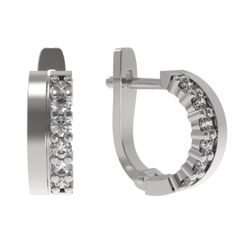 Серебряные cерьги с фианитом