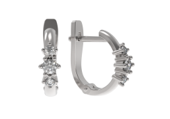 Серебряные cерьги с фианитом